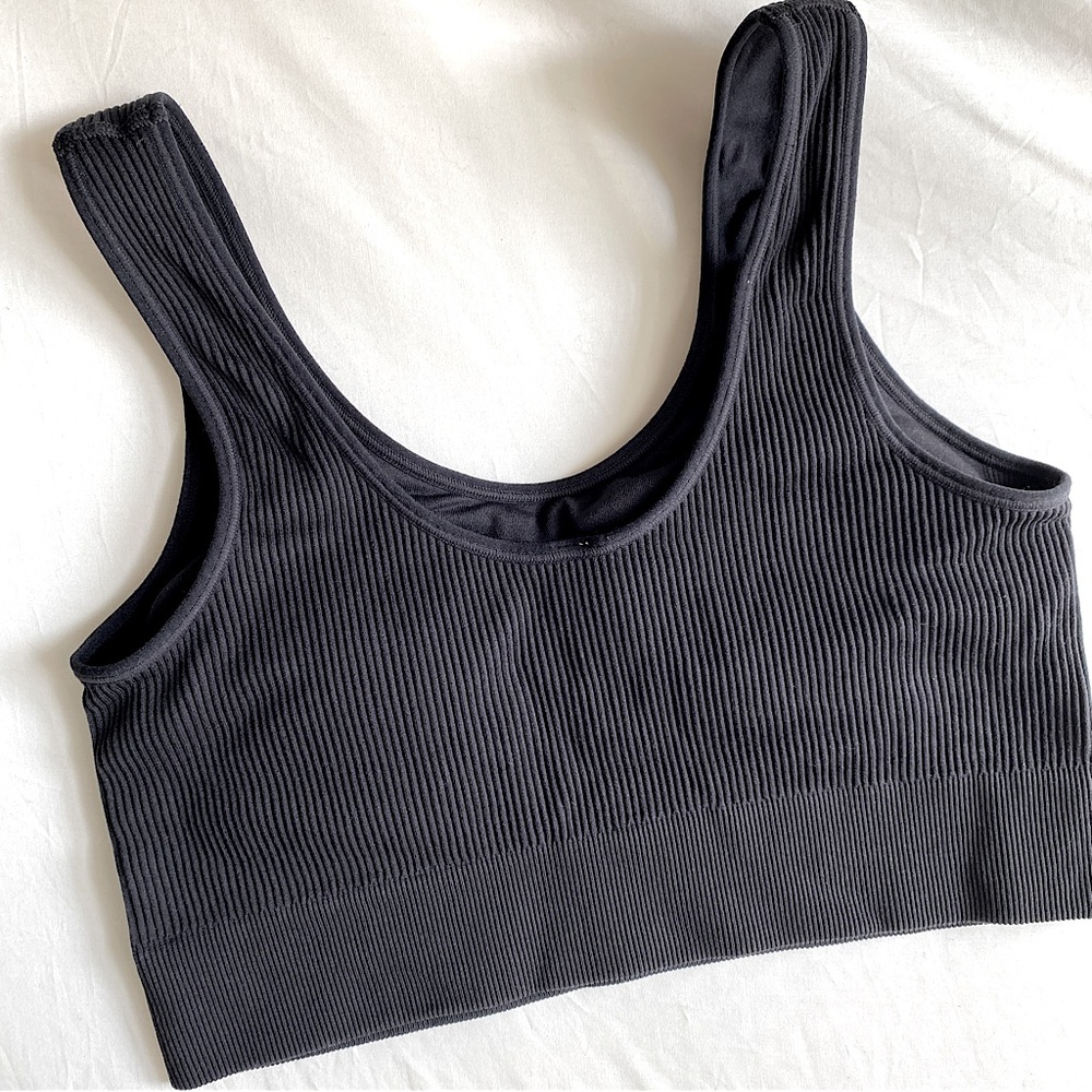 PARISIAN INTIMATES SCOOP NECK SOFT CUP RIBBED BRALETTE Black XL